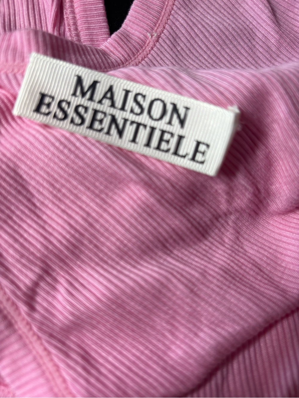 MAISON ESSENTIELE Pink Ribbed Tank Top Size Medium - Picture 3 of 5